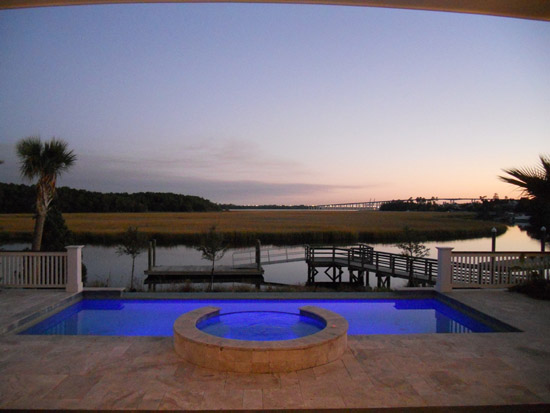 daniel island home with pool and deepwater dock